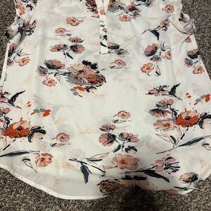 Fun 2 Fun Floral Blouse - White and Orange